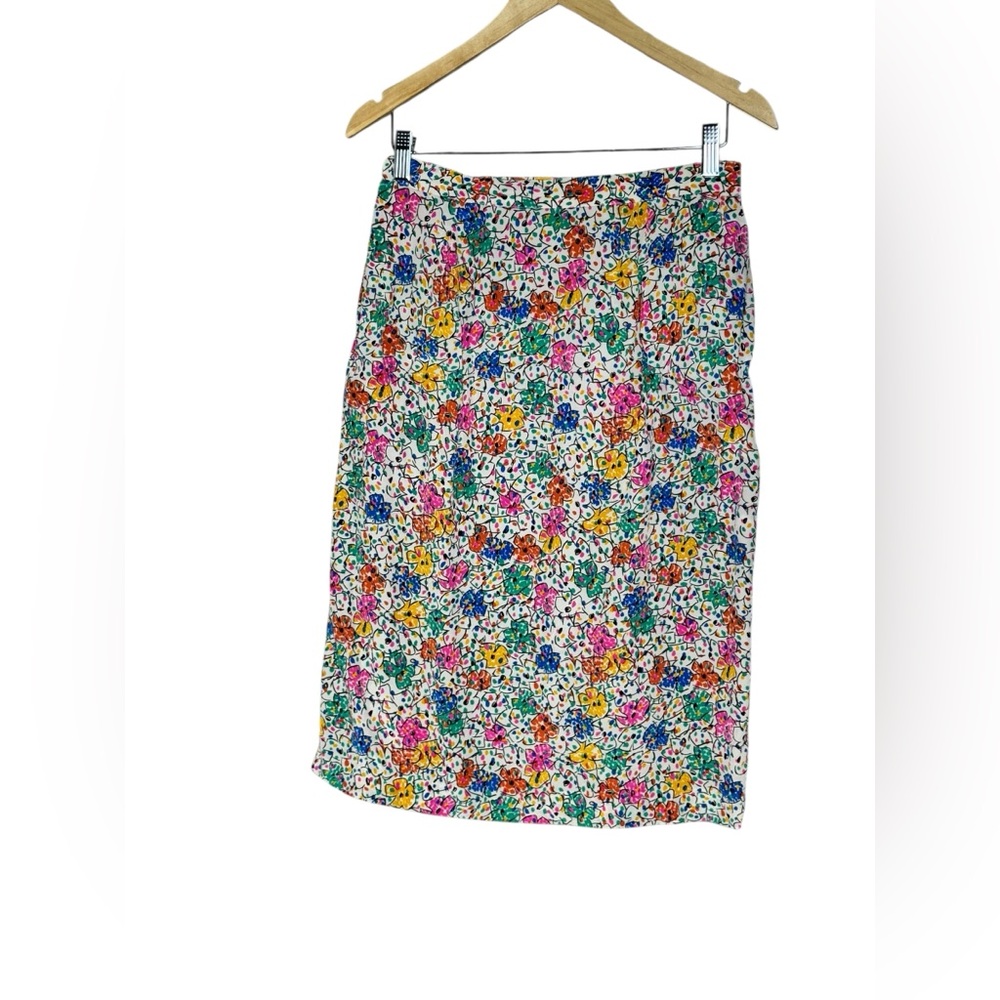Oleg Cassini Floral Multicolor Skirt
